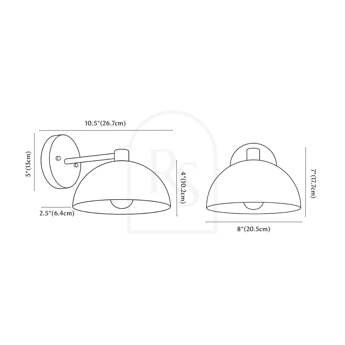 Eloria Wall Lamp line drawing 1