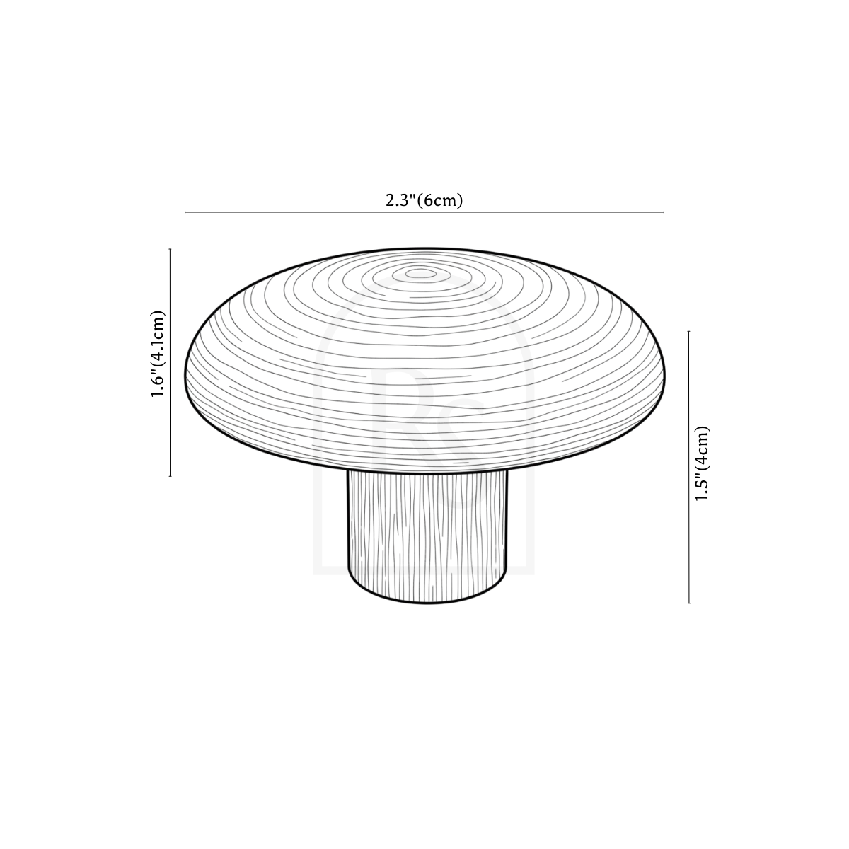 Elow Knob line drawing 3