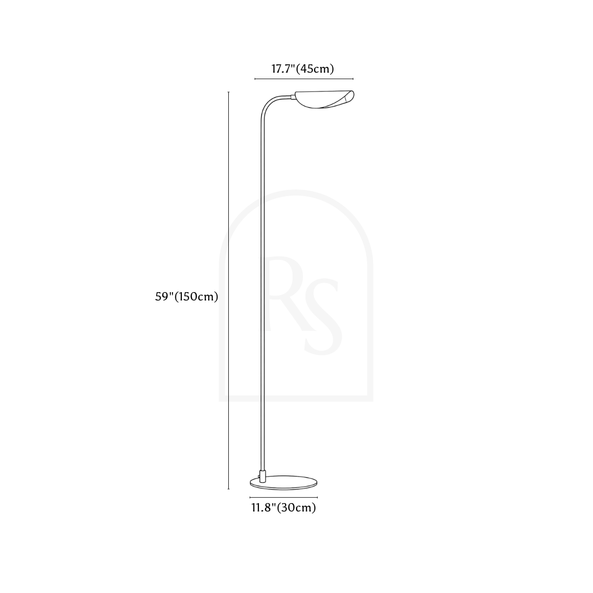 Elsen Floor Lamp line drawing 1