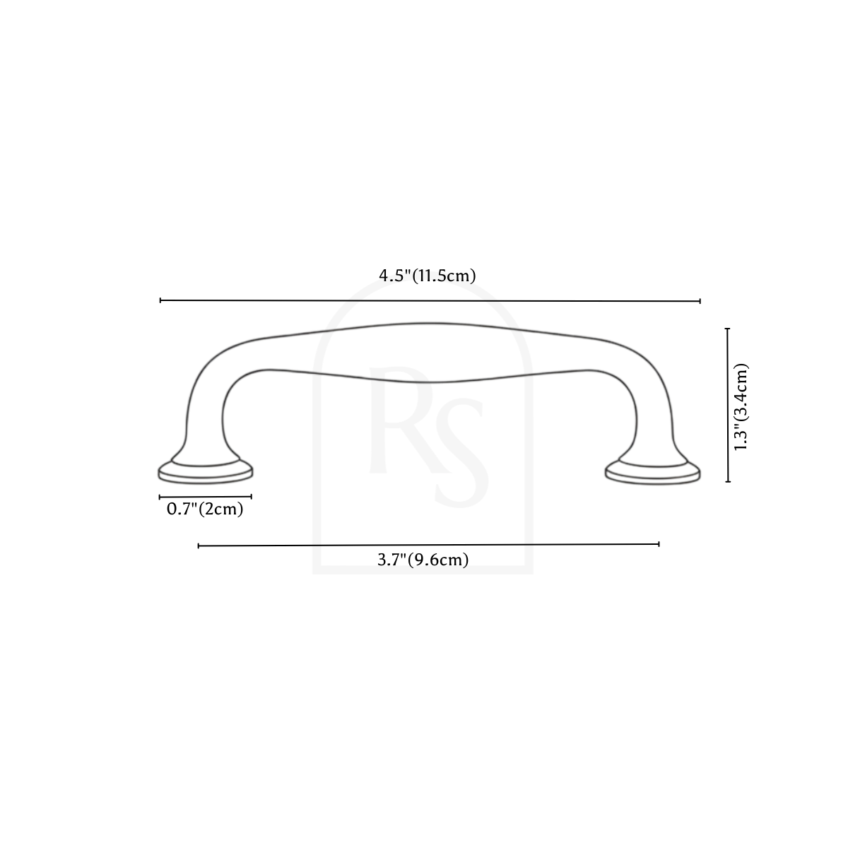 Elvon Knob & Pull Bar line drawing 3