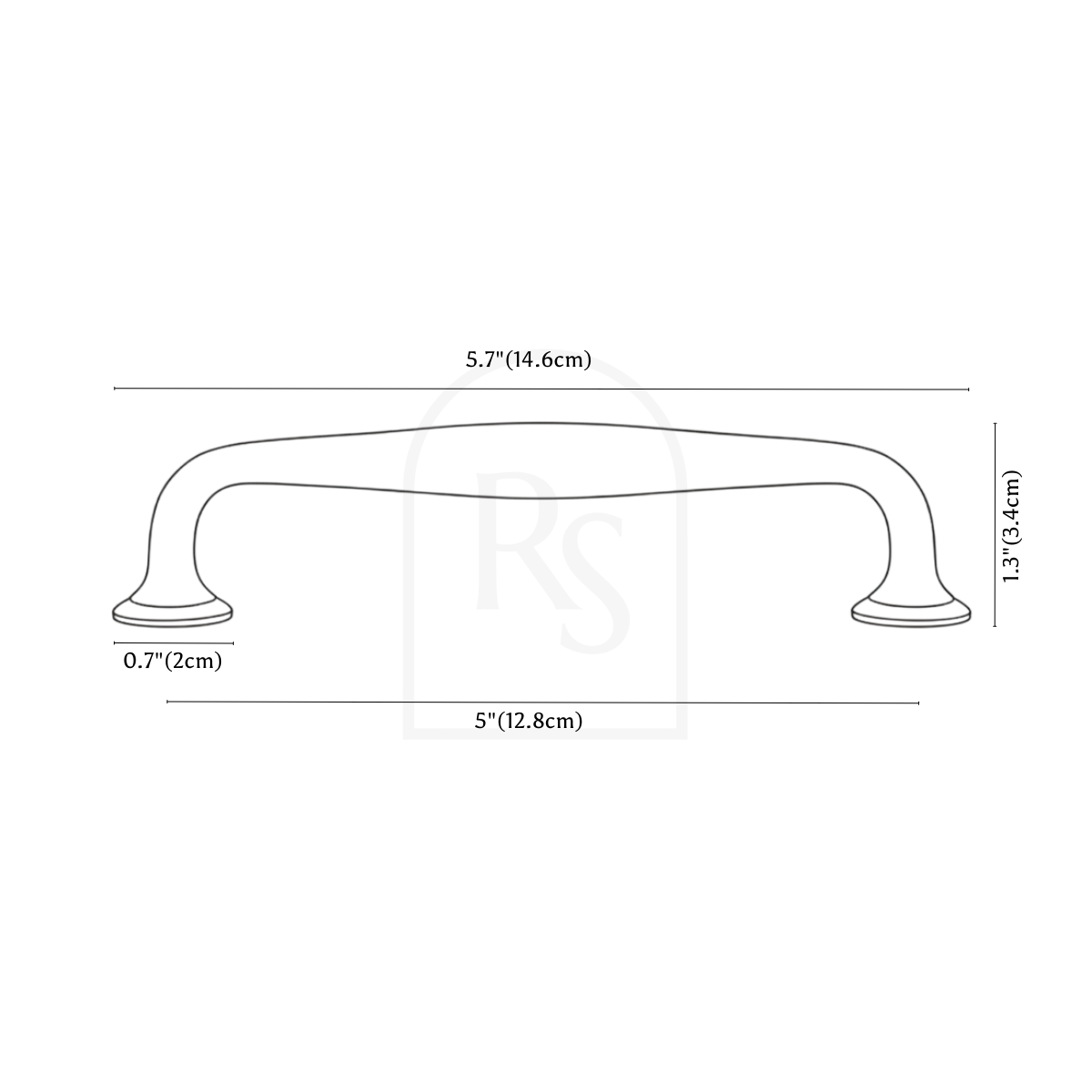 Elvon Knob & Pull Bar line drawing 4