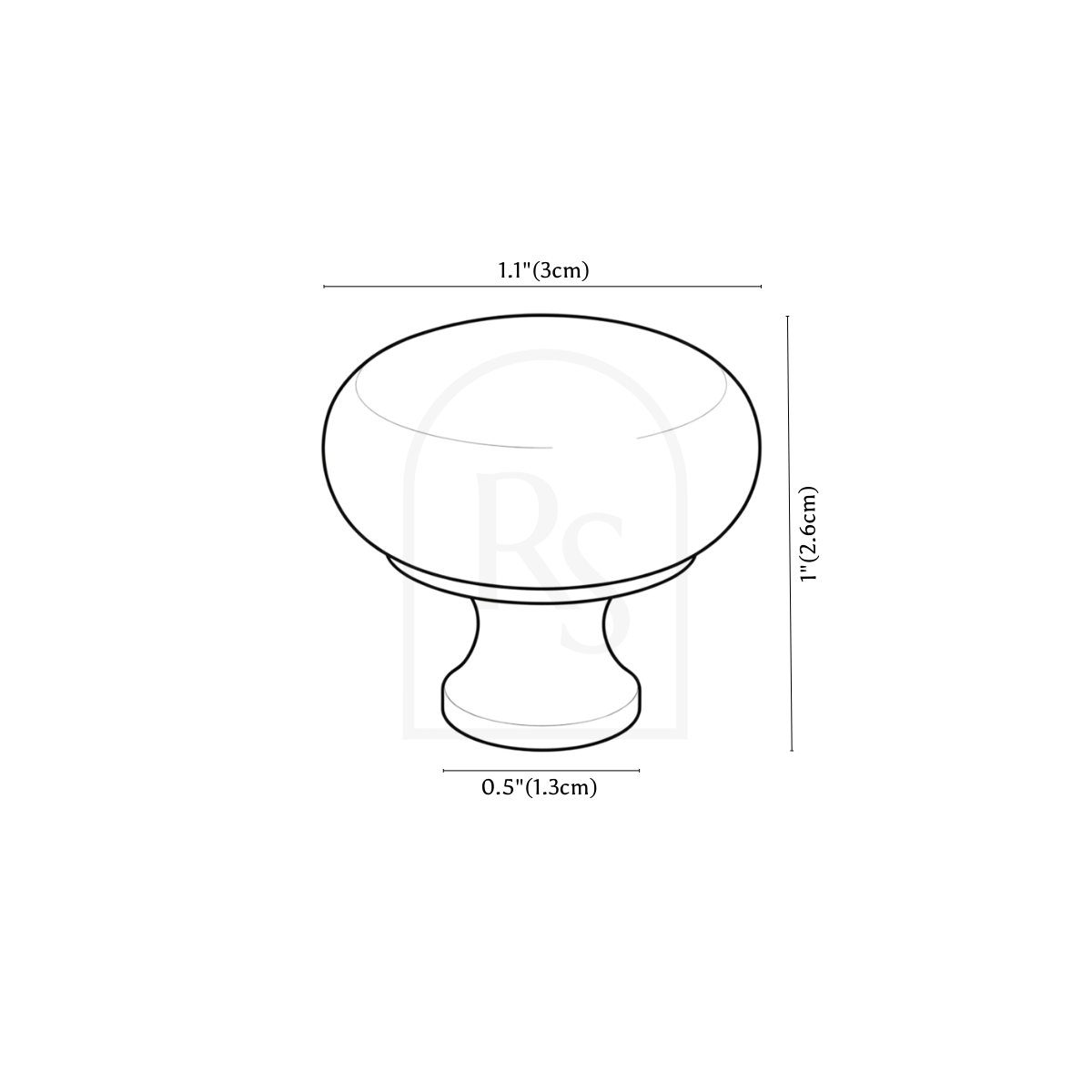 Elvon Knob & Pull Bar line drawing 1