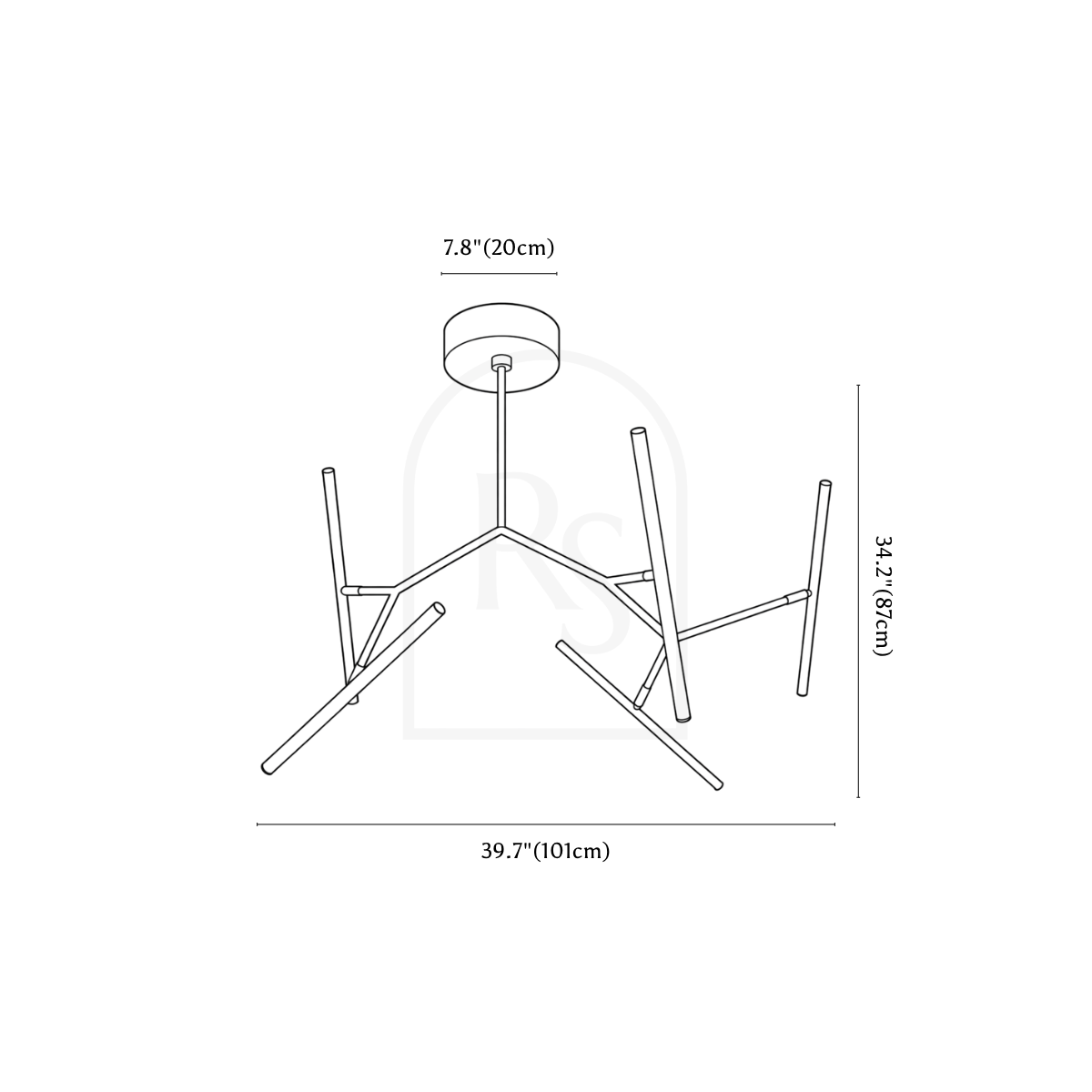 Elyon Ceiling Light line drawing 1