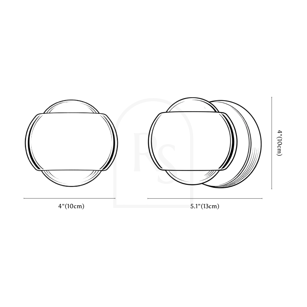 Elysian Wall Lamp line drawing 1