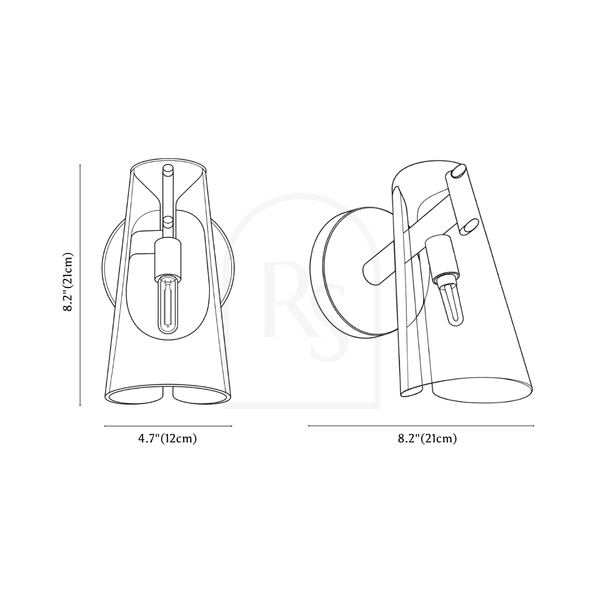 Elysta Wall Lamp line drawing 1