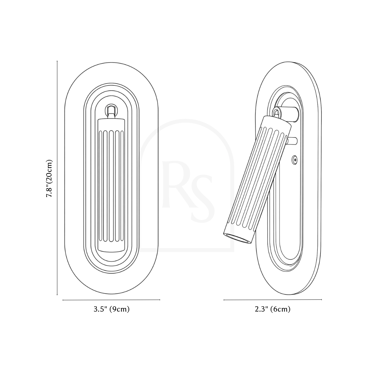 Glowline Wall Sconce line drawing 2