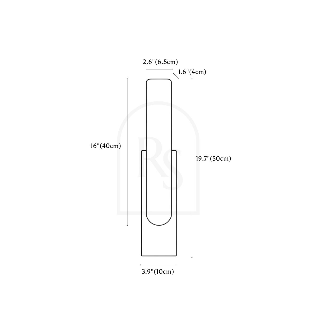 Emilia Alabaster Wall Lamp line drawing 1