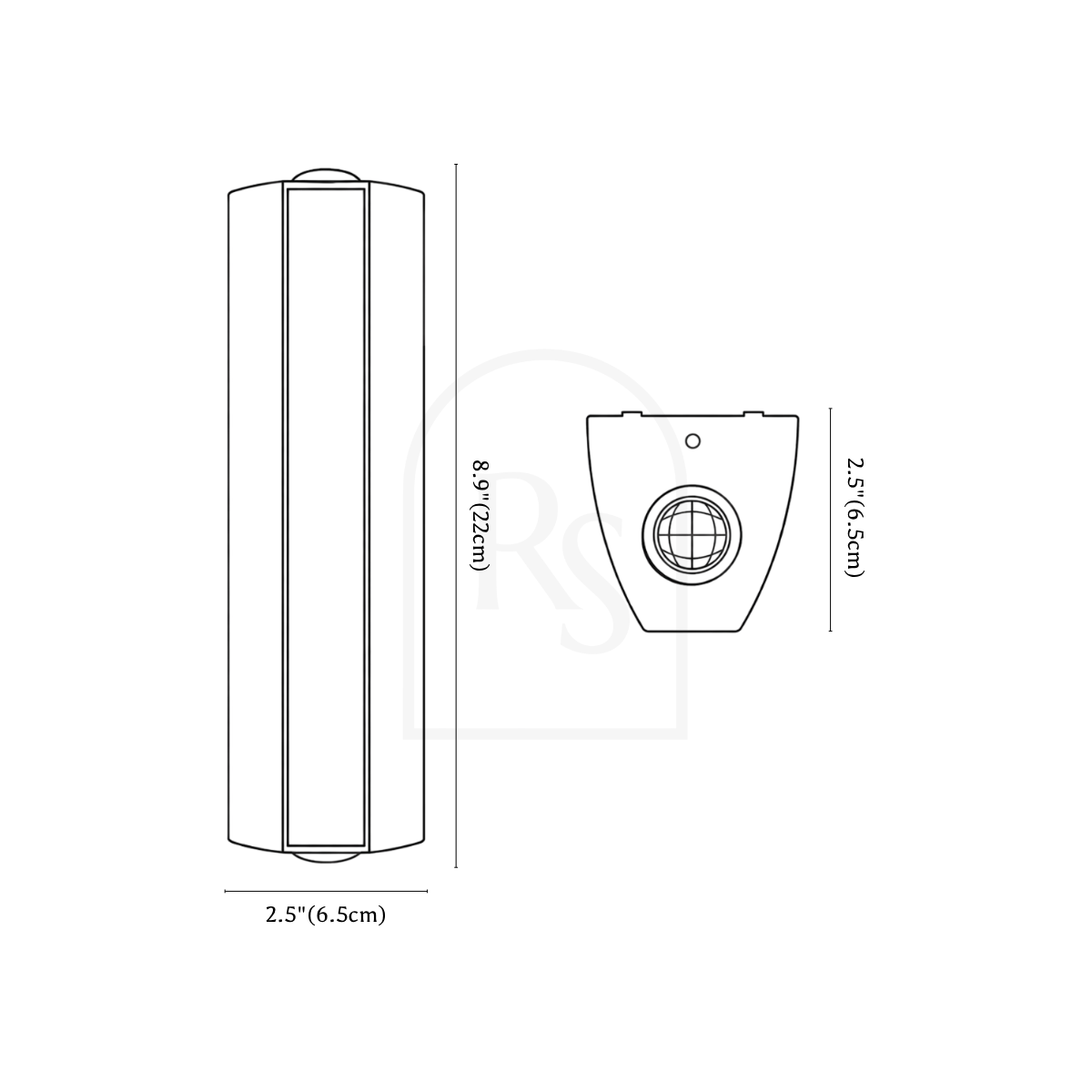 Erhan Outdoor Wall Lamp line drawing 1
