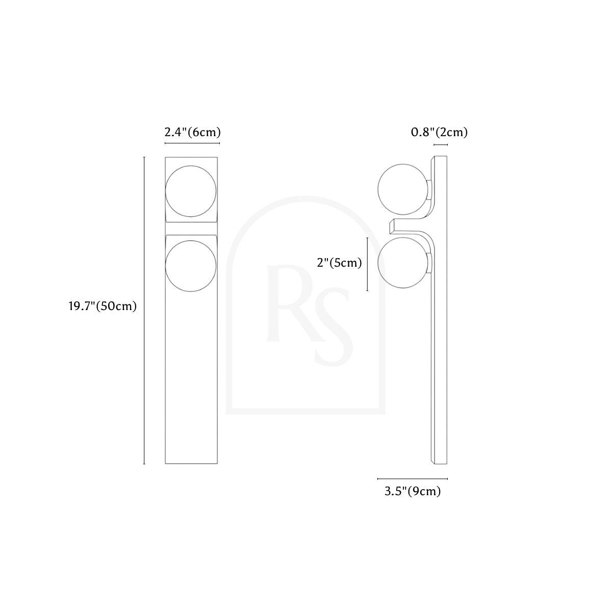 Erib Alabaster Wall Lamp line drawing 1
