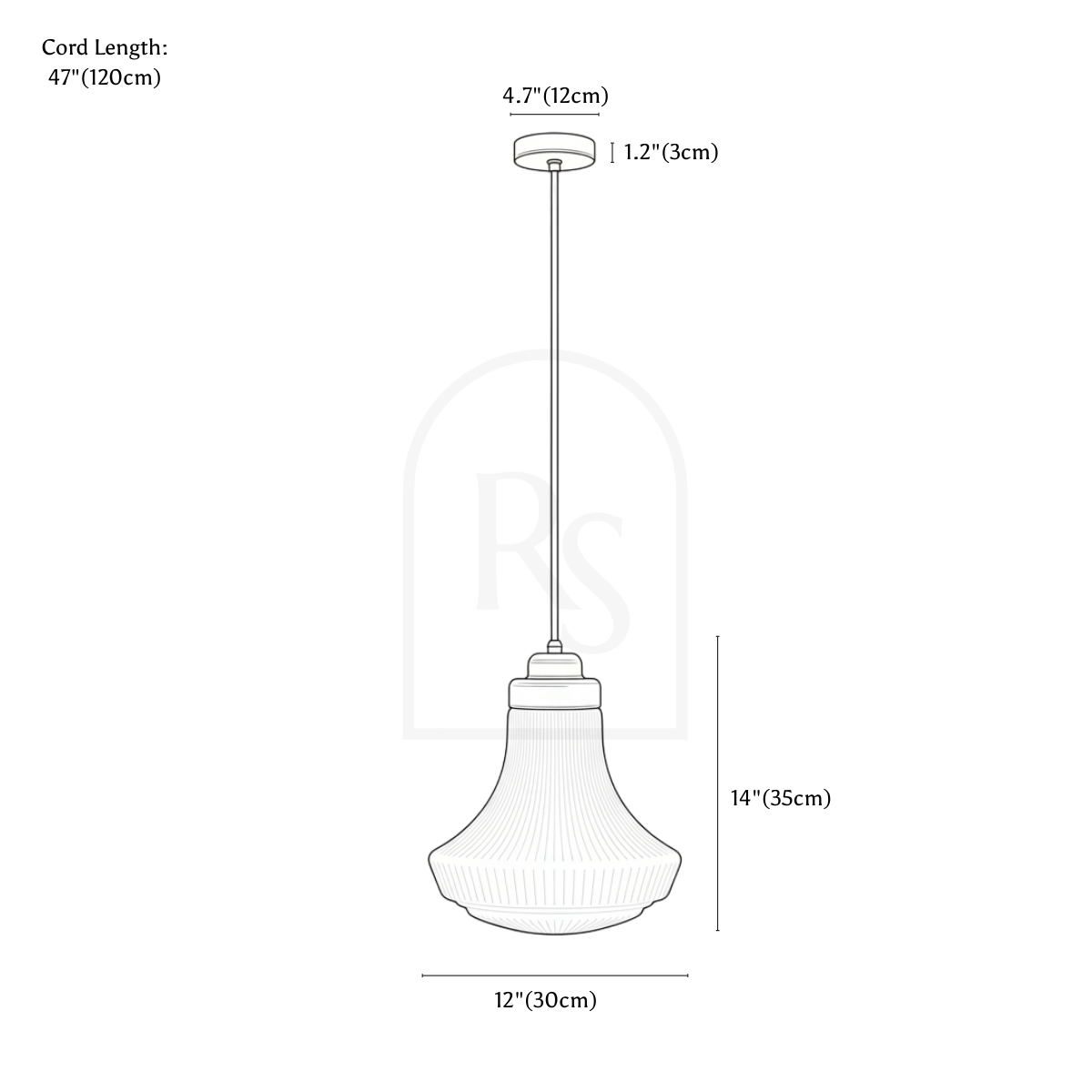 Estero Pendant Light line drawing 1