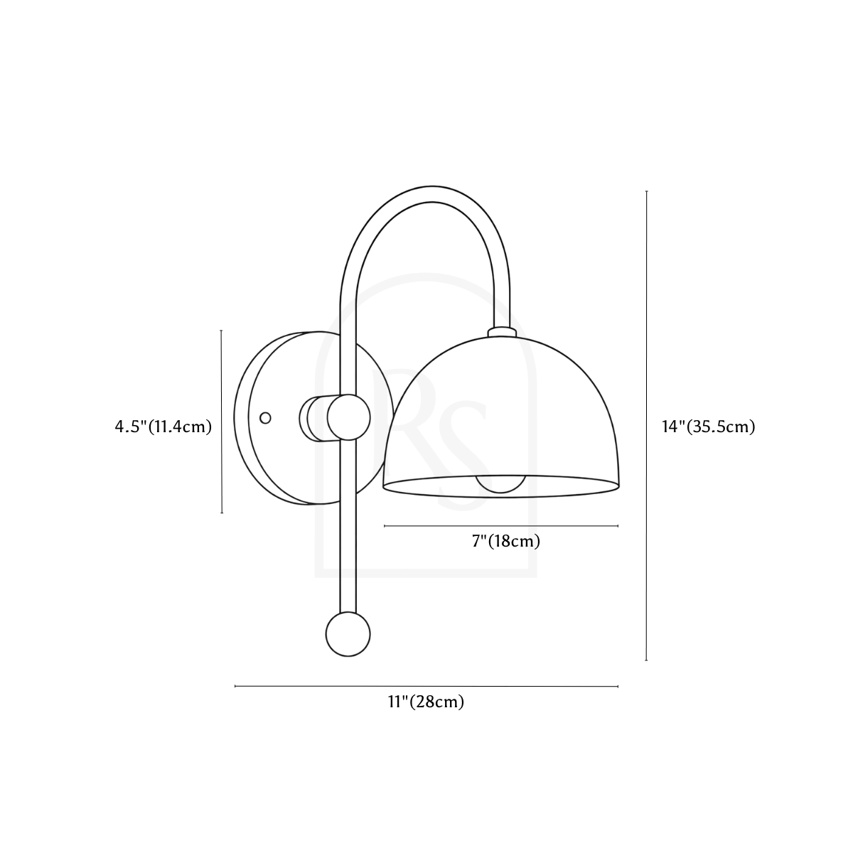 Evera Wall Lamp line drawing 1