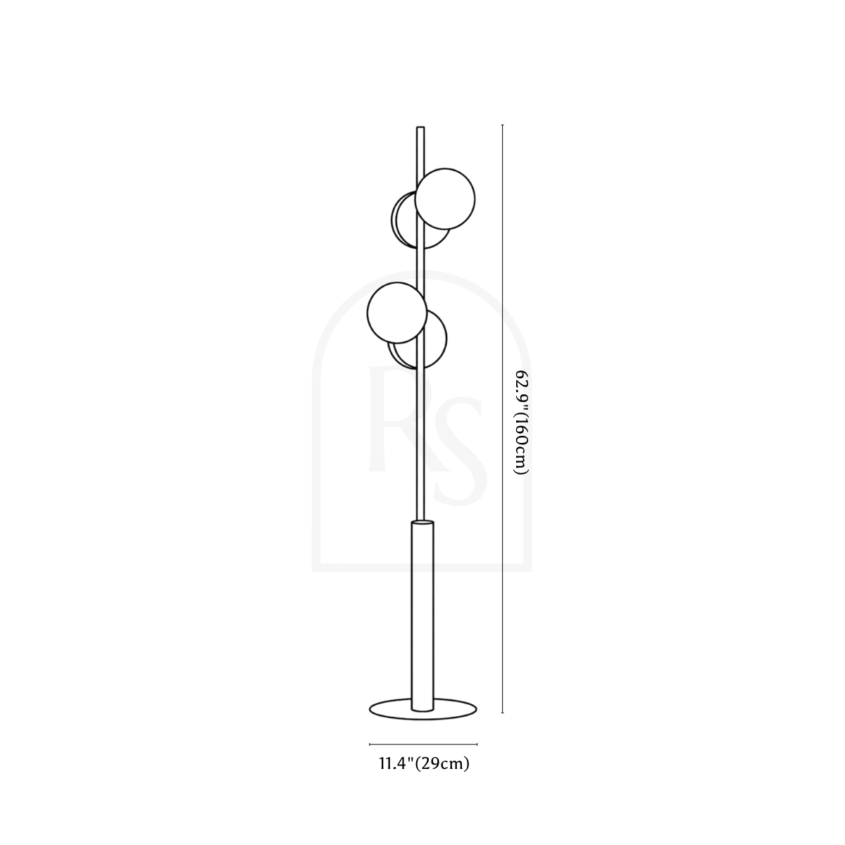 Evolis Floor Lamp line drawing 1