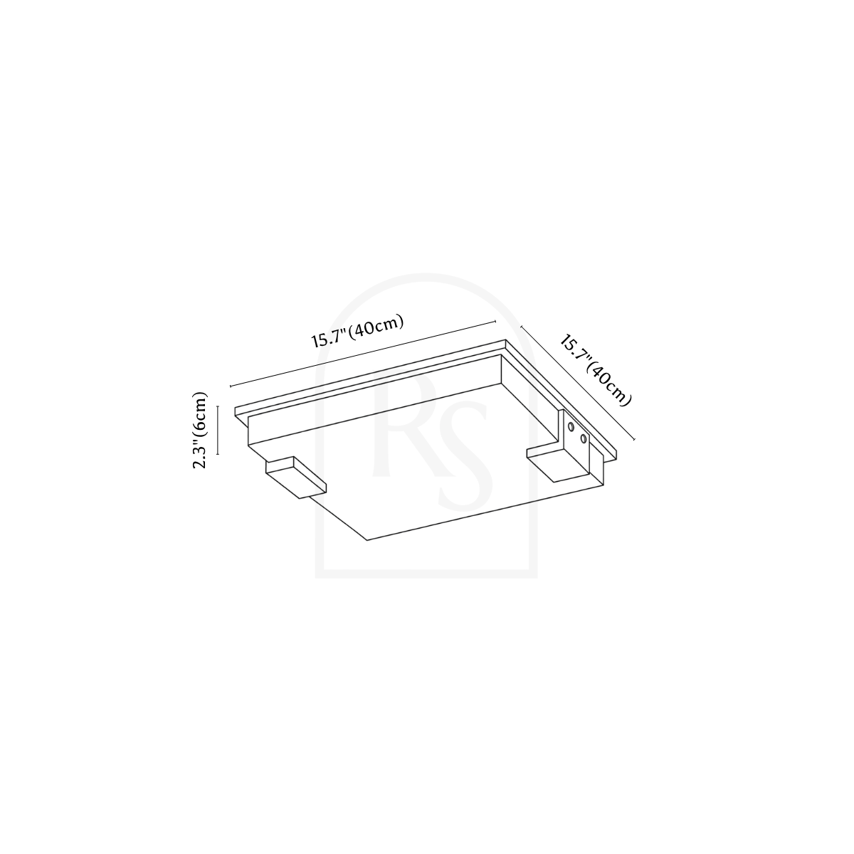 Exorin Ceiling Light line drawing 2