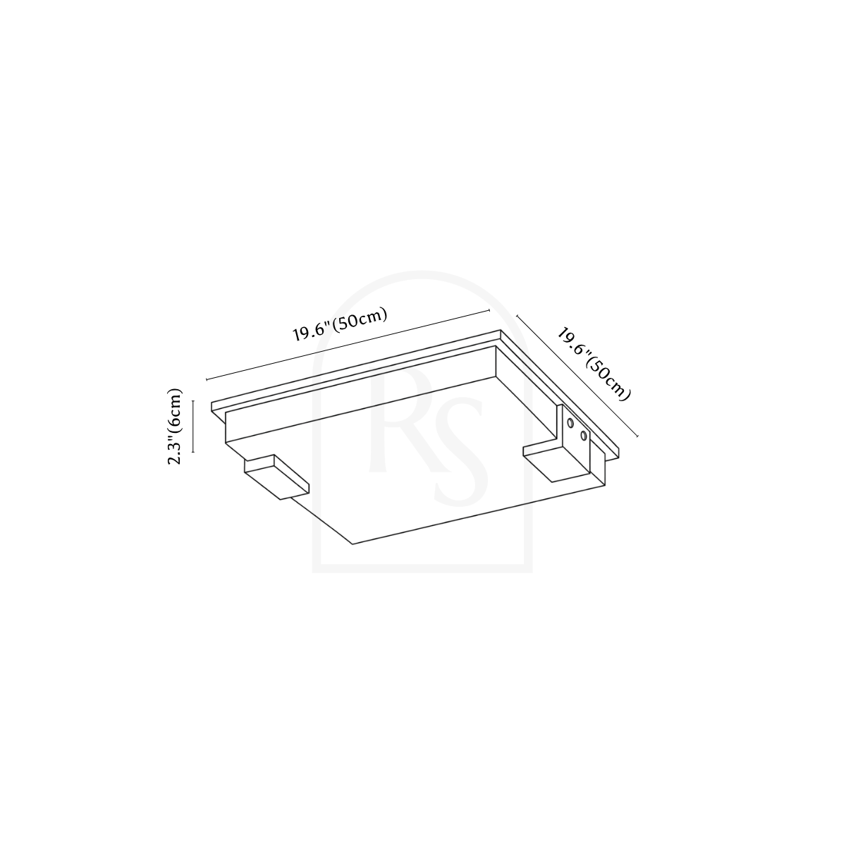 Exorin Ceiling Light line drawing 3