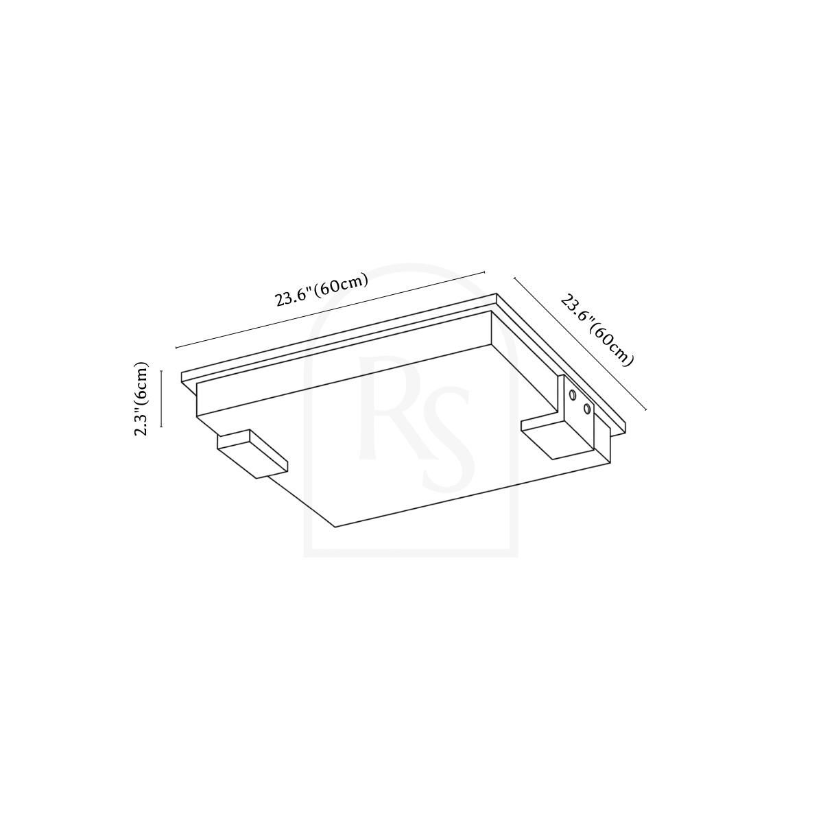 Exorin Ceiling Light line drawing 4