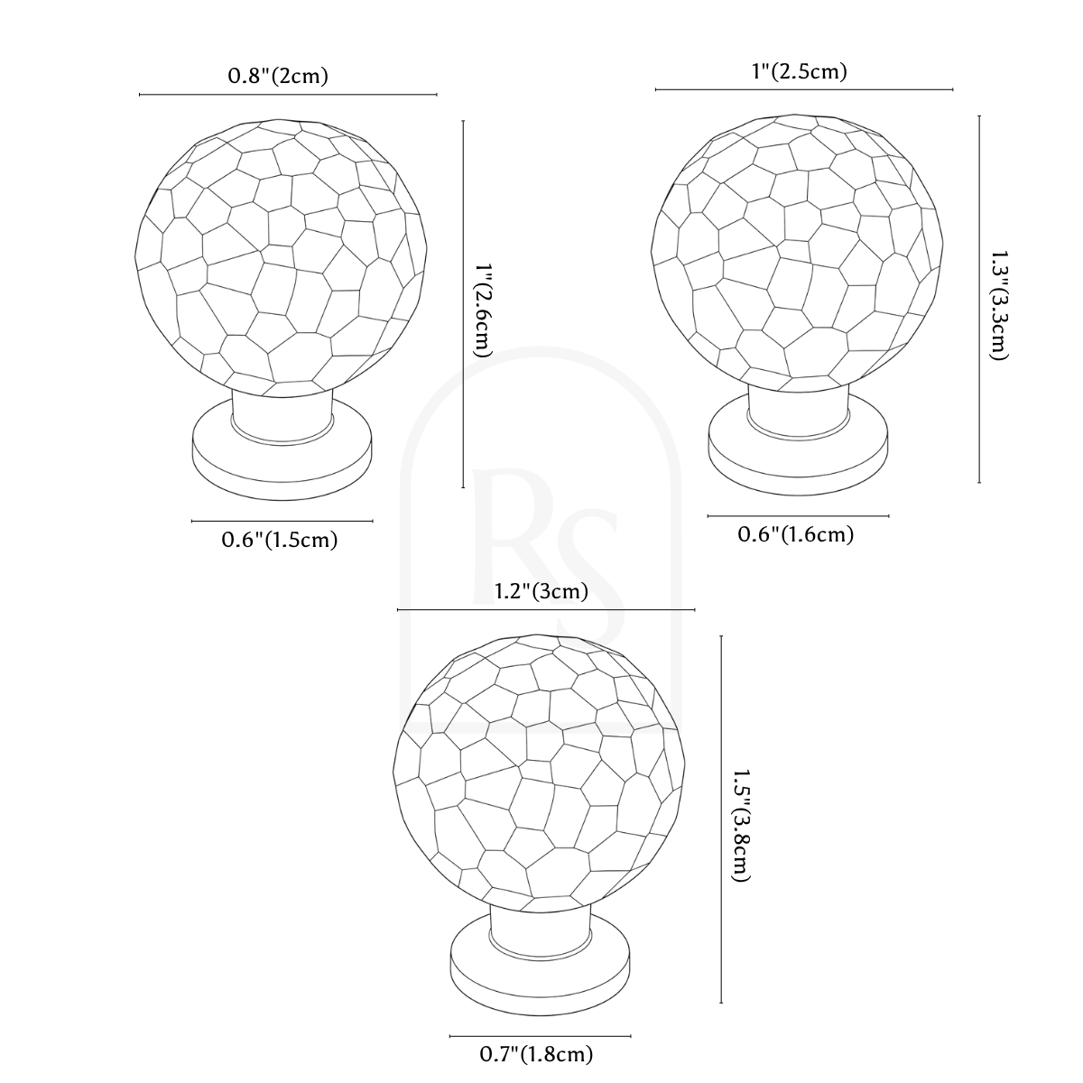 Facet Knob line drawing 1