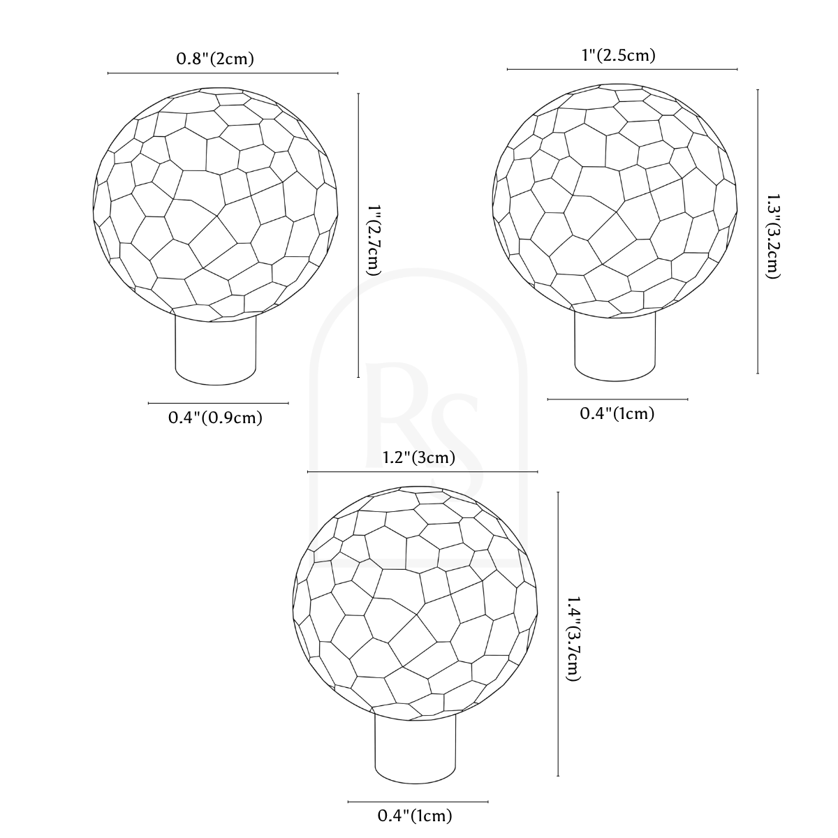 Facet Knob line drawing 2