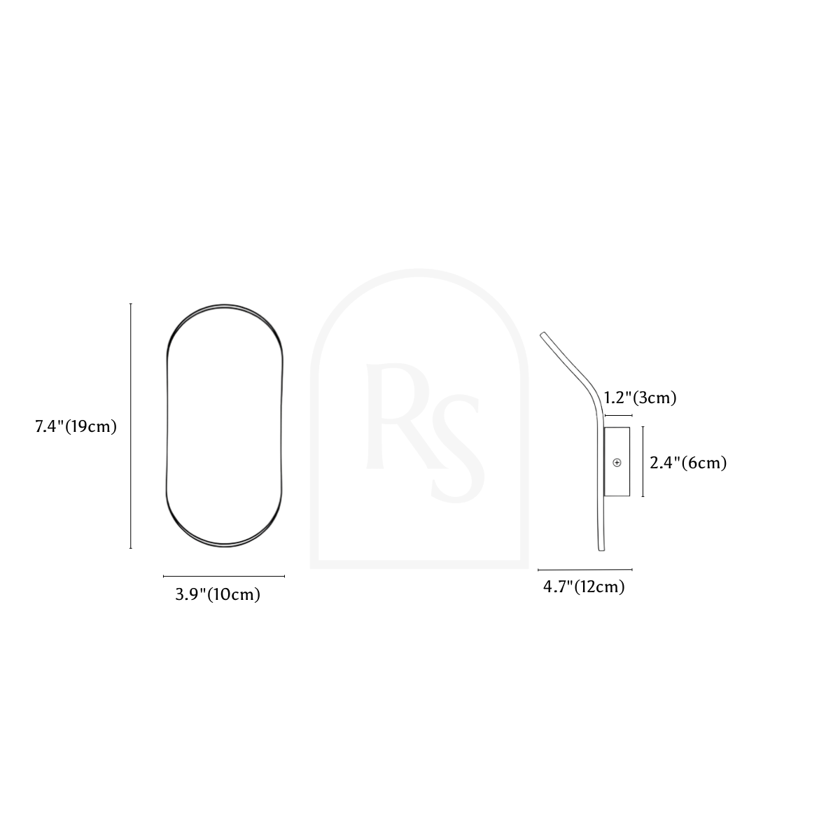 Fana Wall Lamp line drawing 1