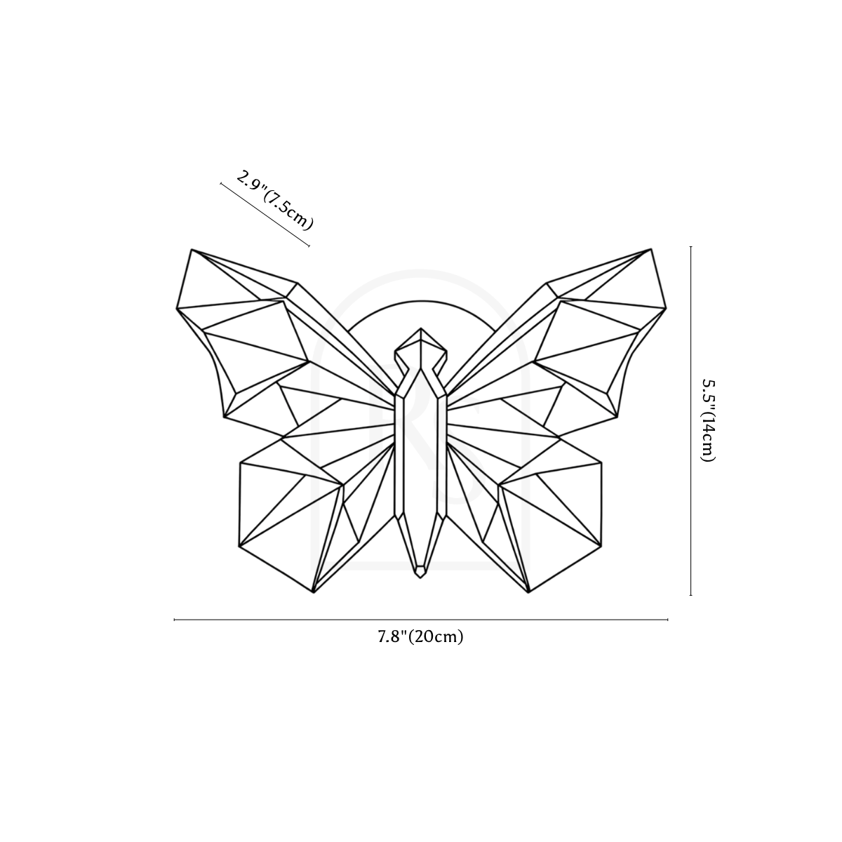 Farfalla Wall Lamp line drawing 1