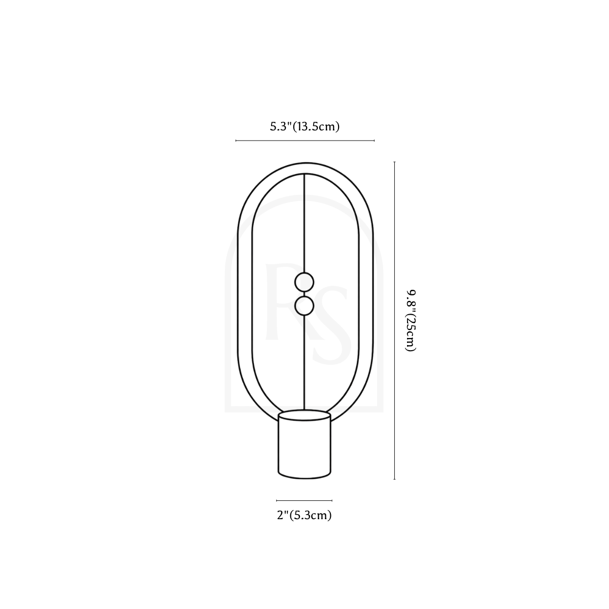 Fitria Table Lamp line drawing 1
