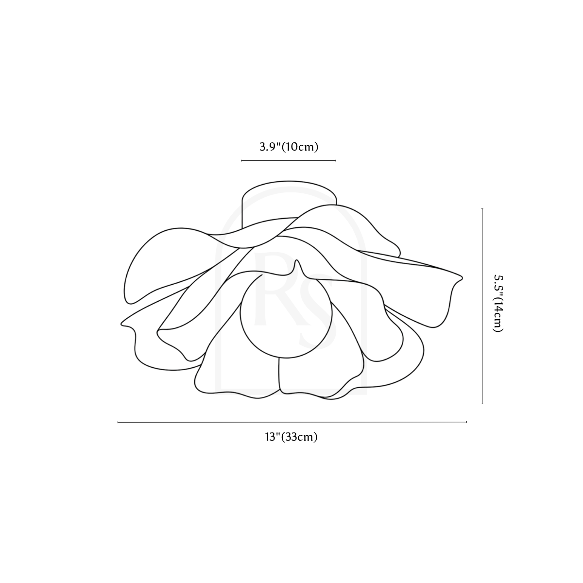 Lámpara de techo Flor line drawing 1