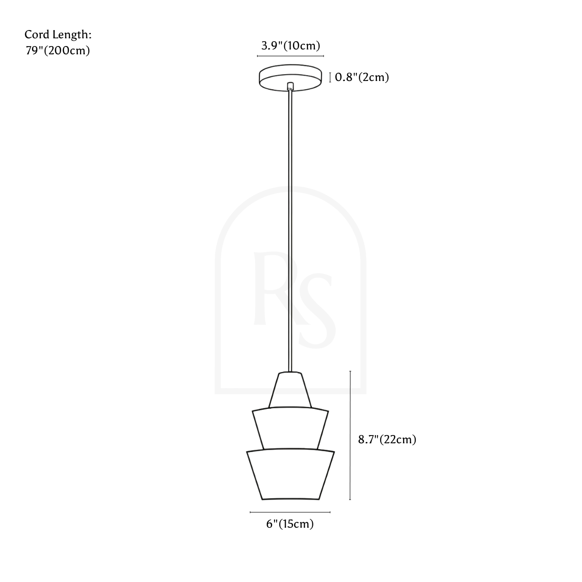 Flexus Alabaster Pendant Light line drawing 1