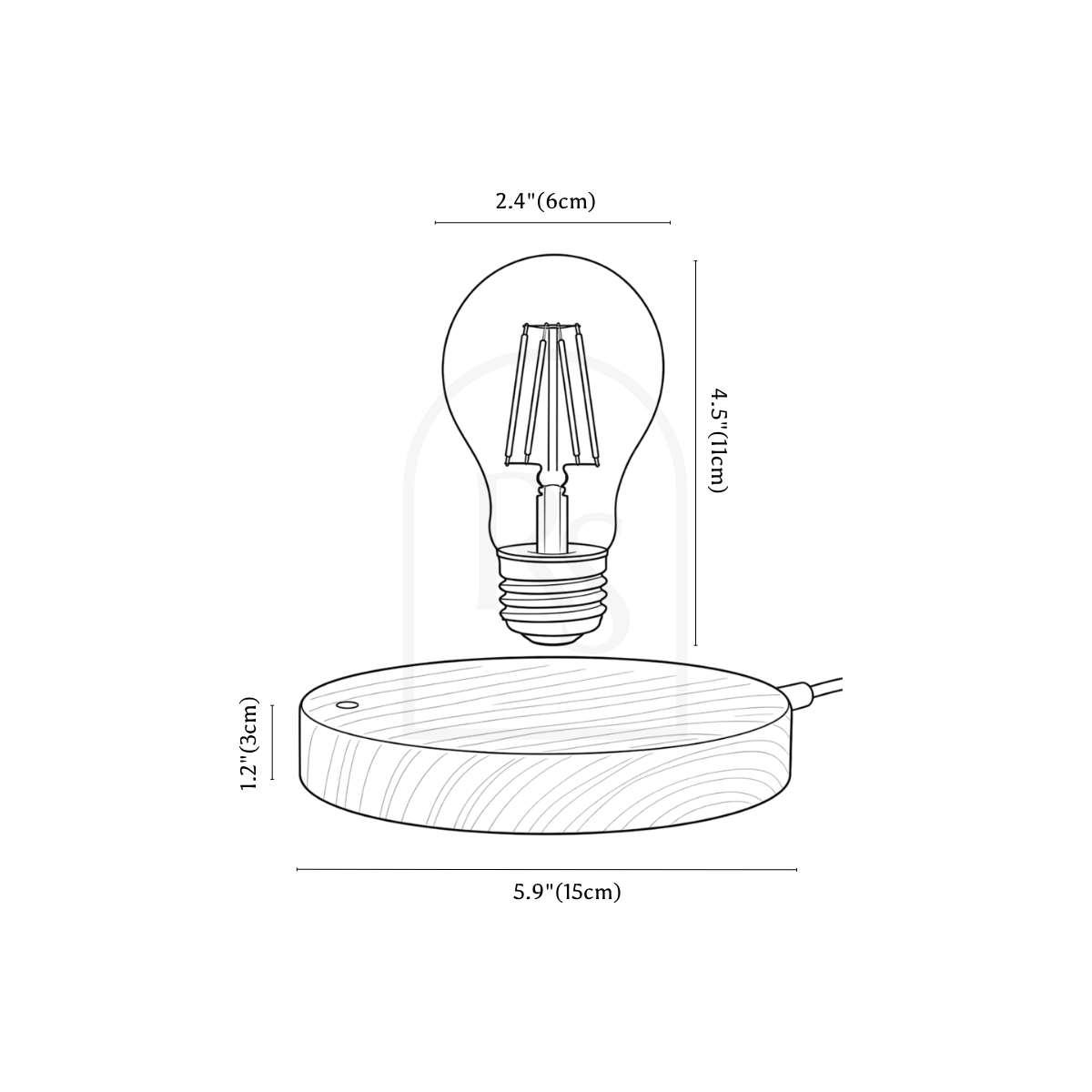Float Table Lamp line drawing 1