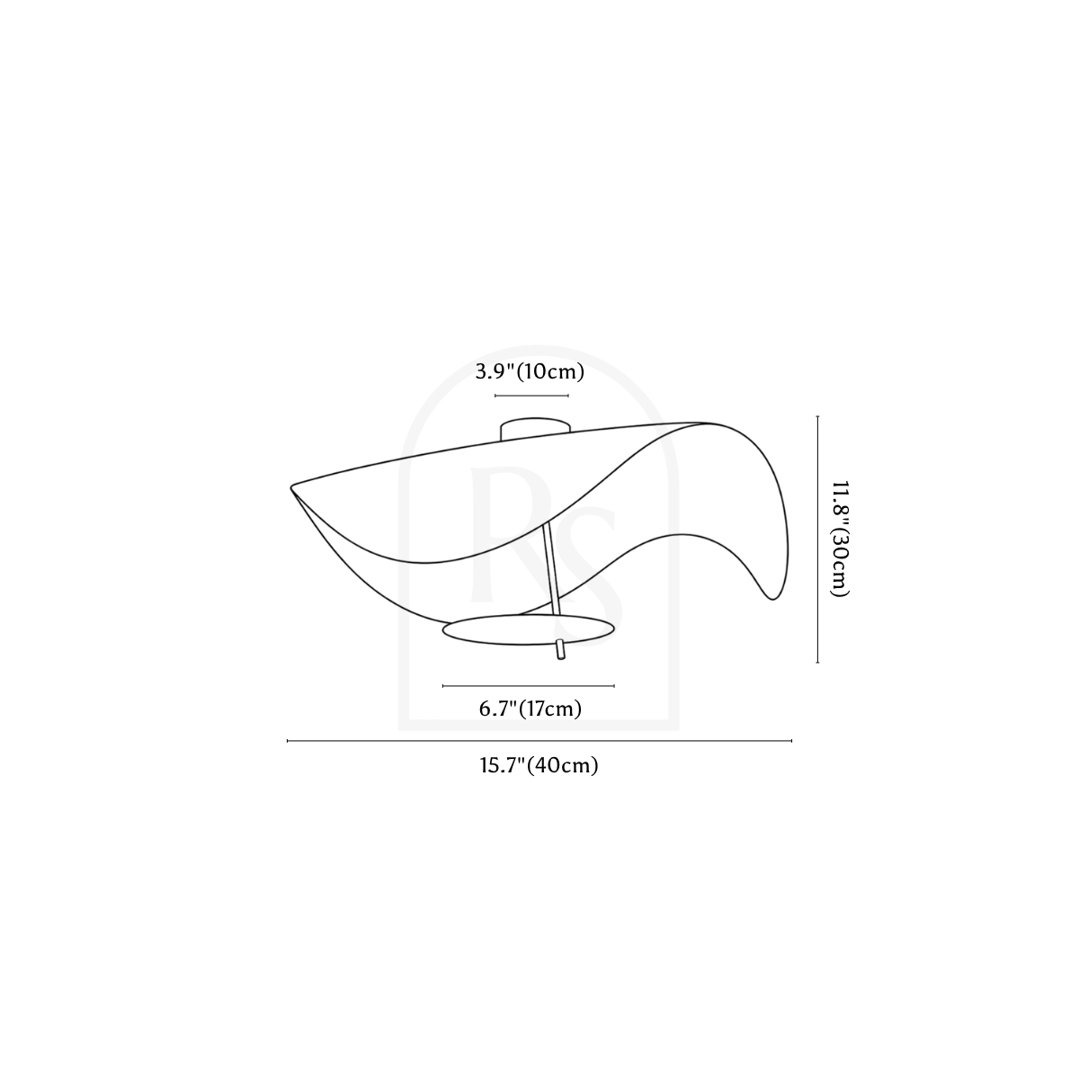 Foglia Ceiling Lamp line drawing 1