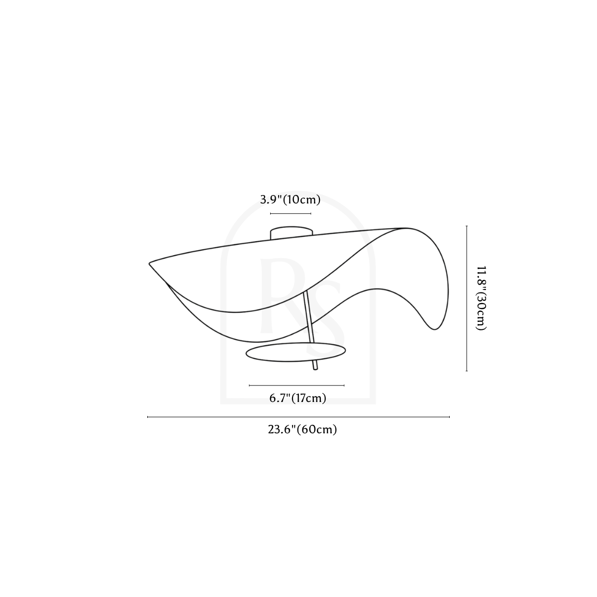 Foglia Ceiling Lamp line drawing 2