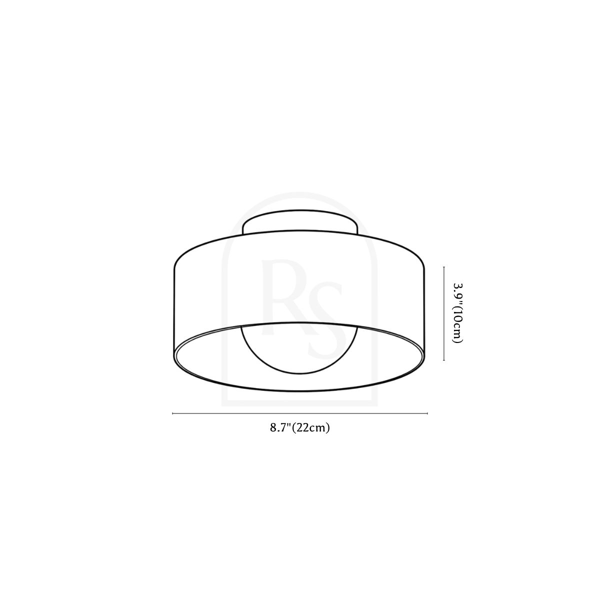 Folkio Ceiling Light line drawing 1