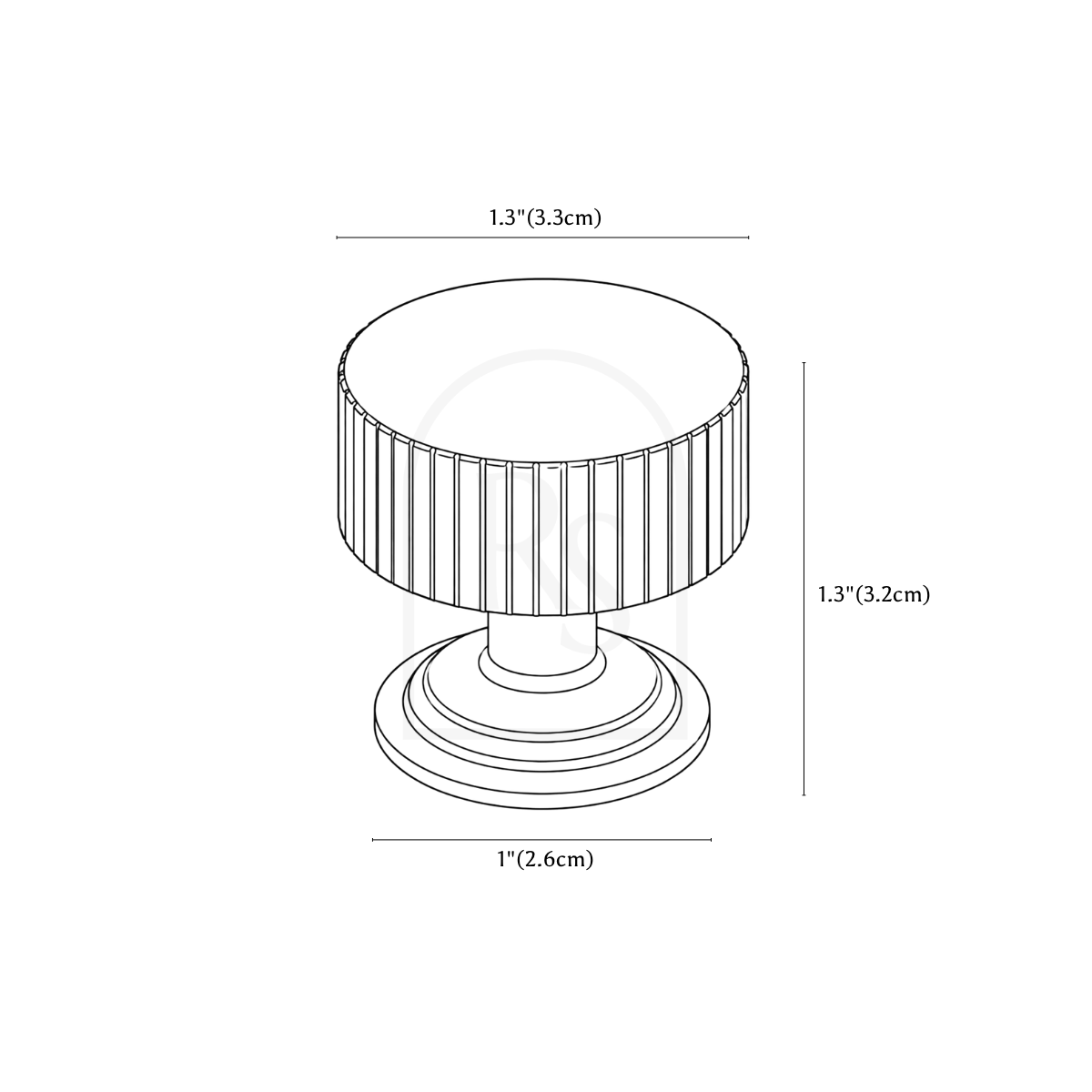 Fulton Knob & Pull Bar line drawing 1