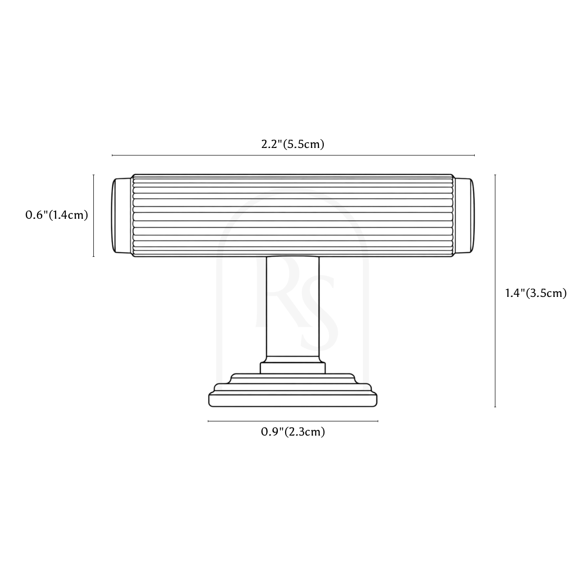 Fulton Knob & Pull Bar line drawing 2