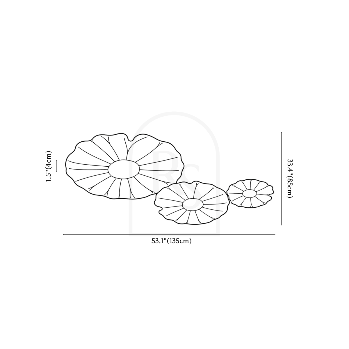 Fyntor Ceiling Light line drawing 6
