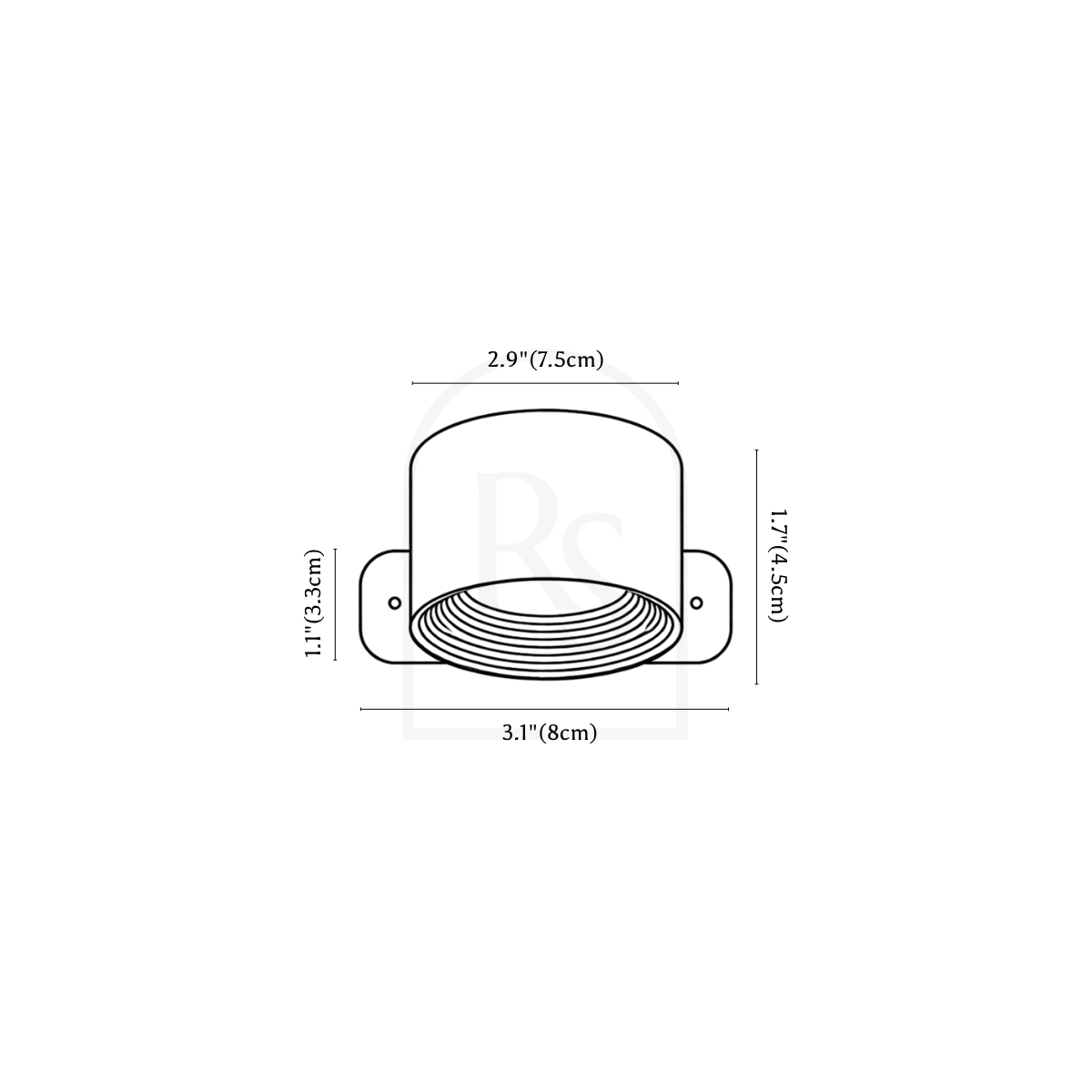 Galano Wireless Wall Lamp line drawing 1