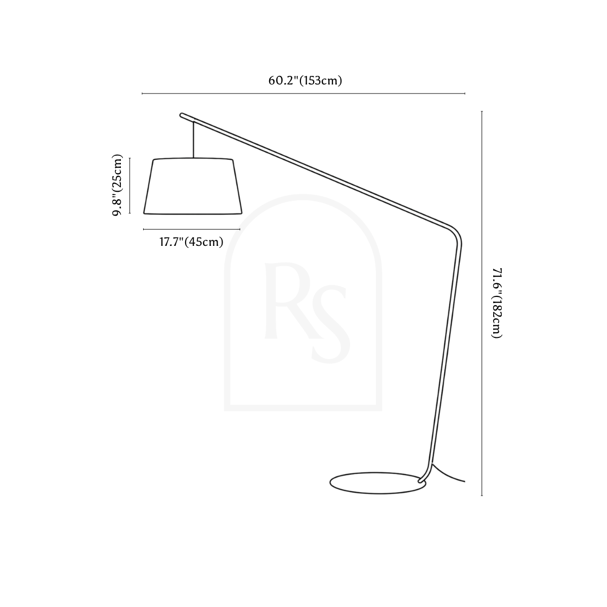Gamela Floor Lamp line drawing 1