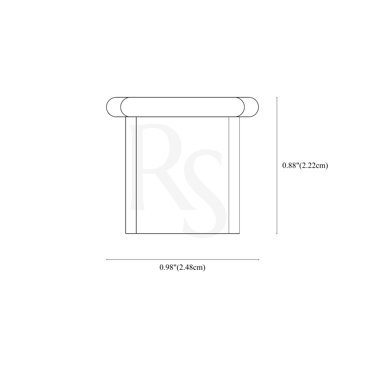 Gatsby Cabinet Knob line drawing with dimensions