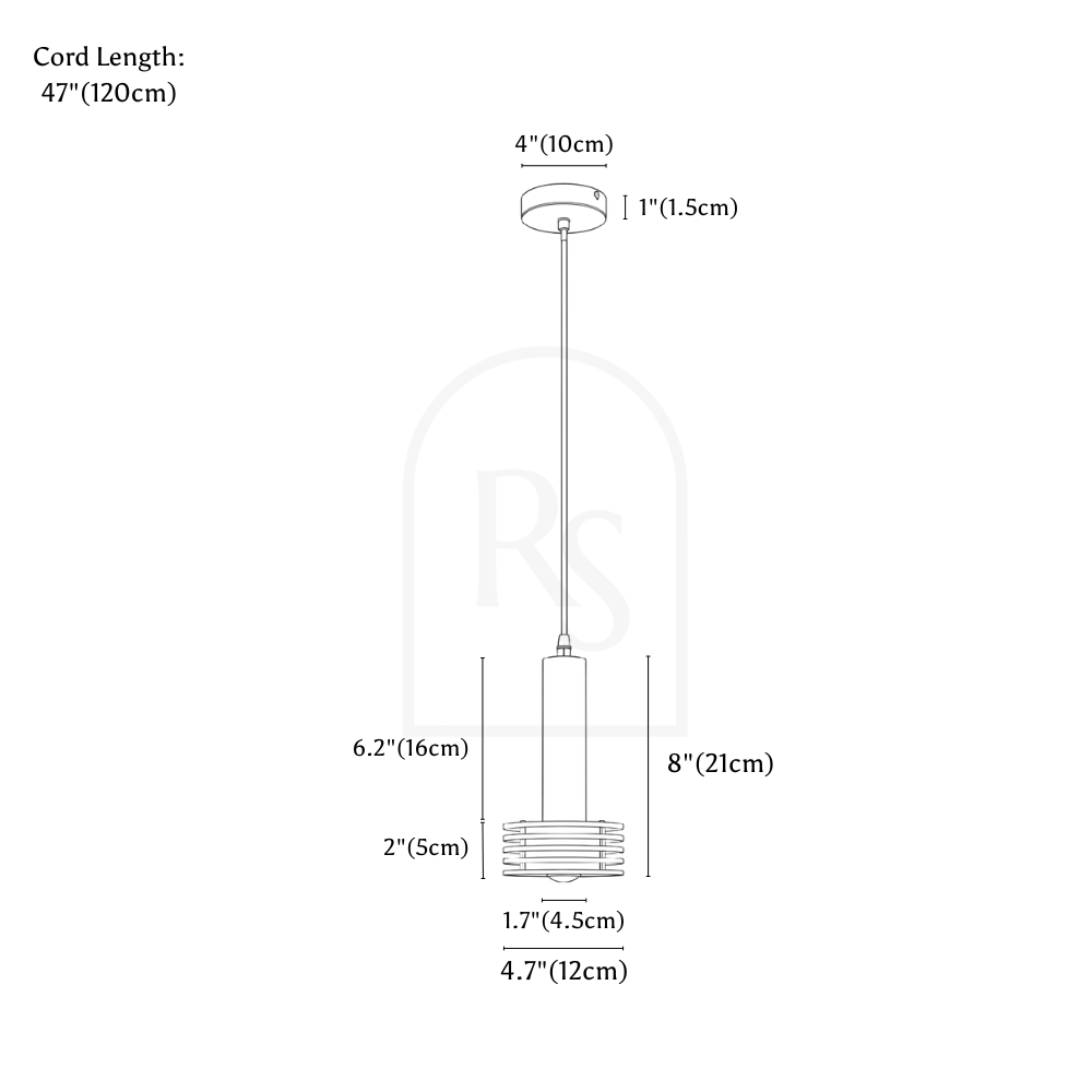 Gelbu Pendant Light line drawing 1
