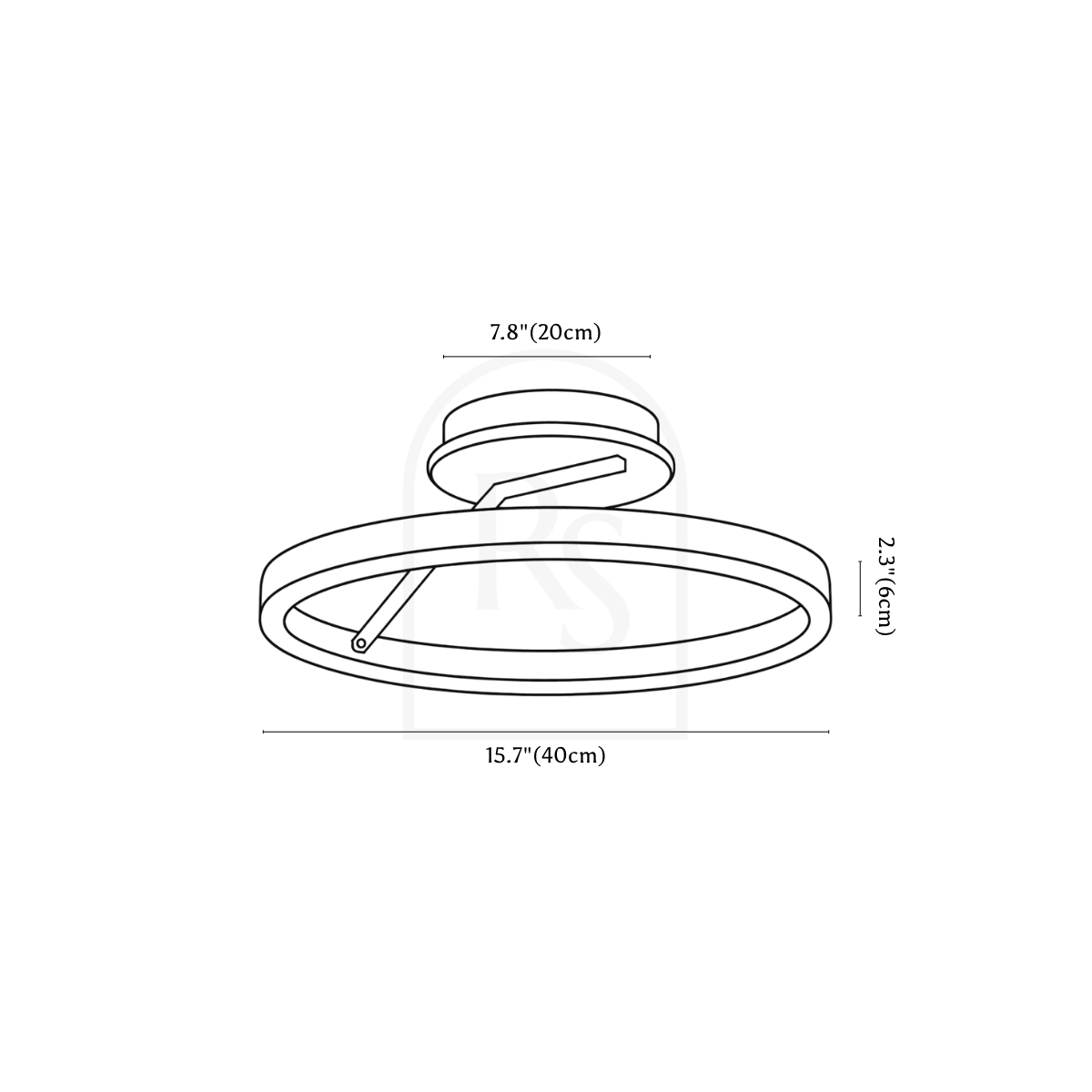 Gigle Ceiling Light line drawing 1