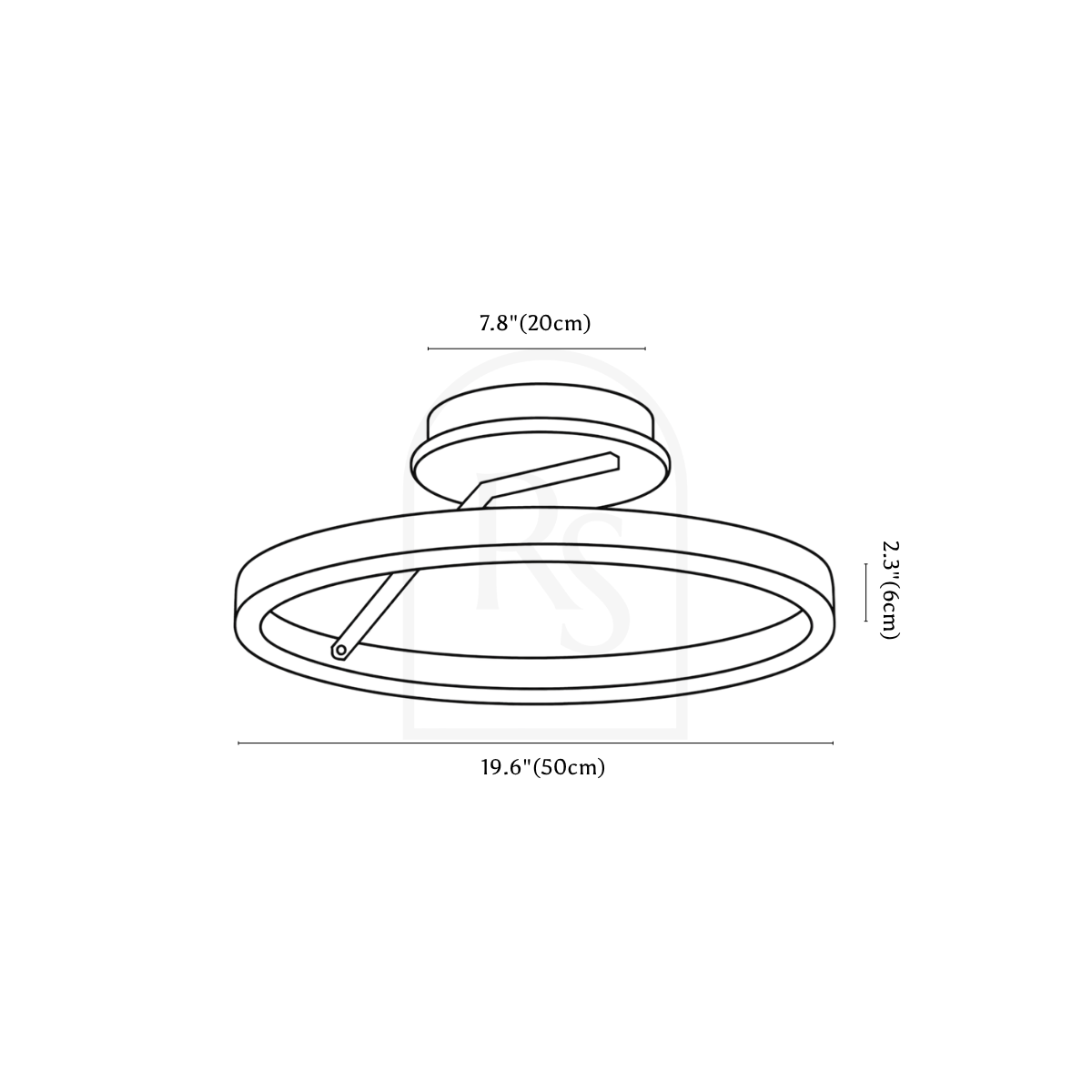 Gigle Ceiling Light line drawing 2