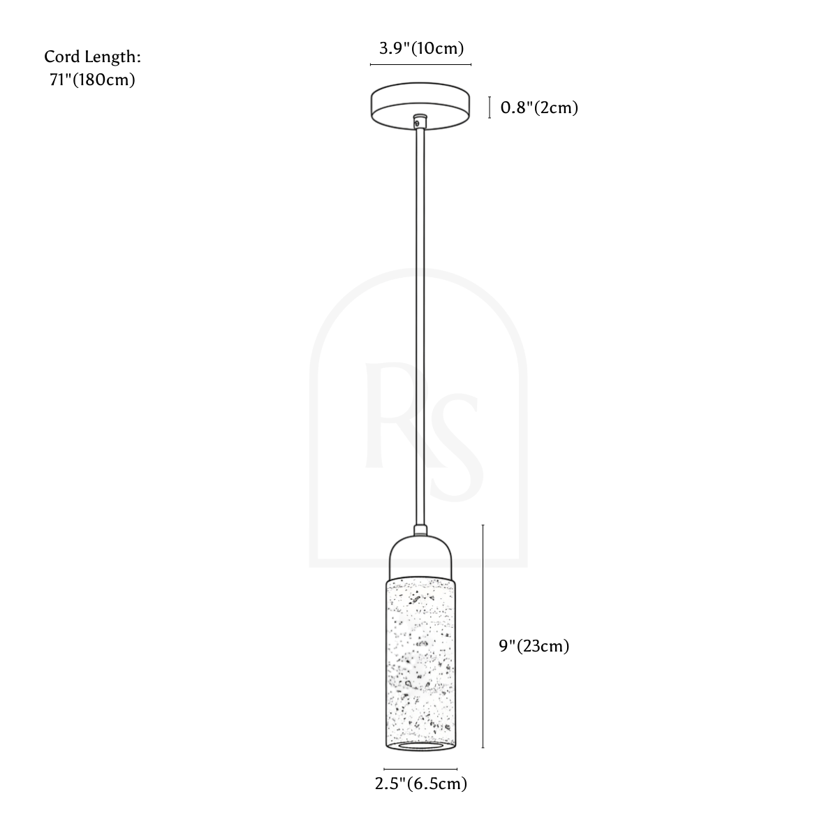 Gilto Pendant Light line drawing 1