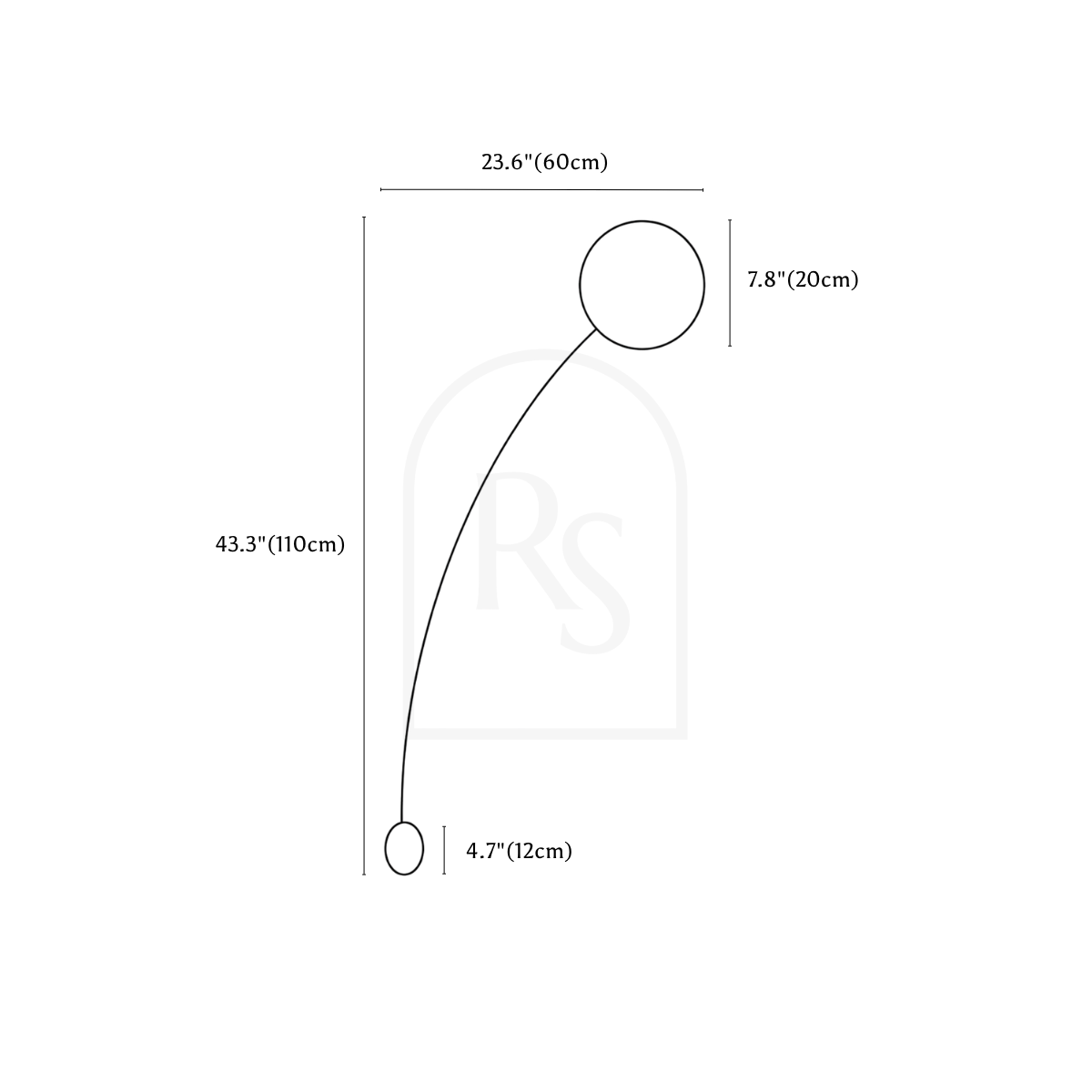 Glacxo Wall Lamp line drawing 2