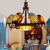 Glass Parrot Chandelier