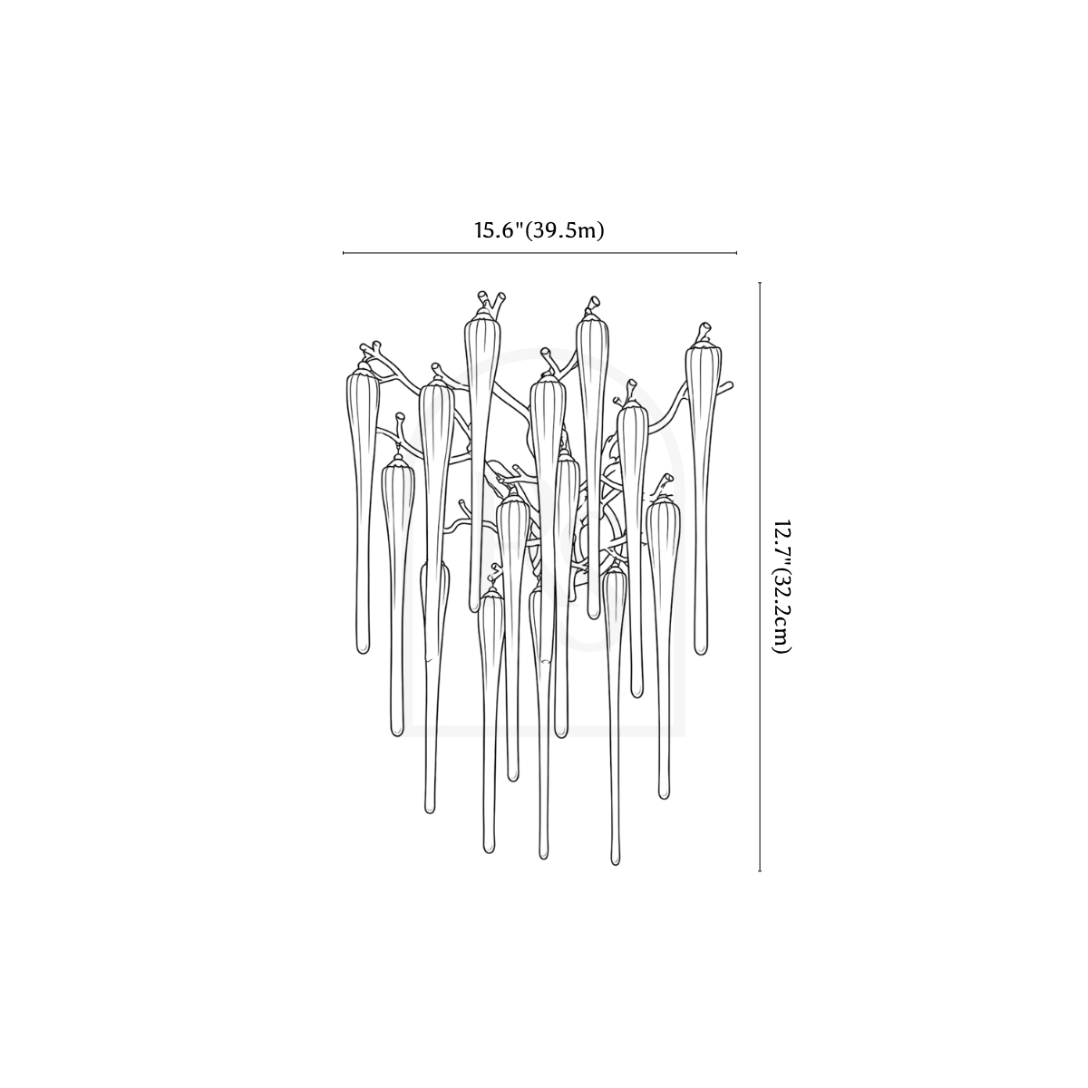 Glere Wall Lamp line drawing 2