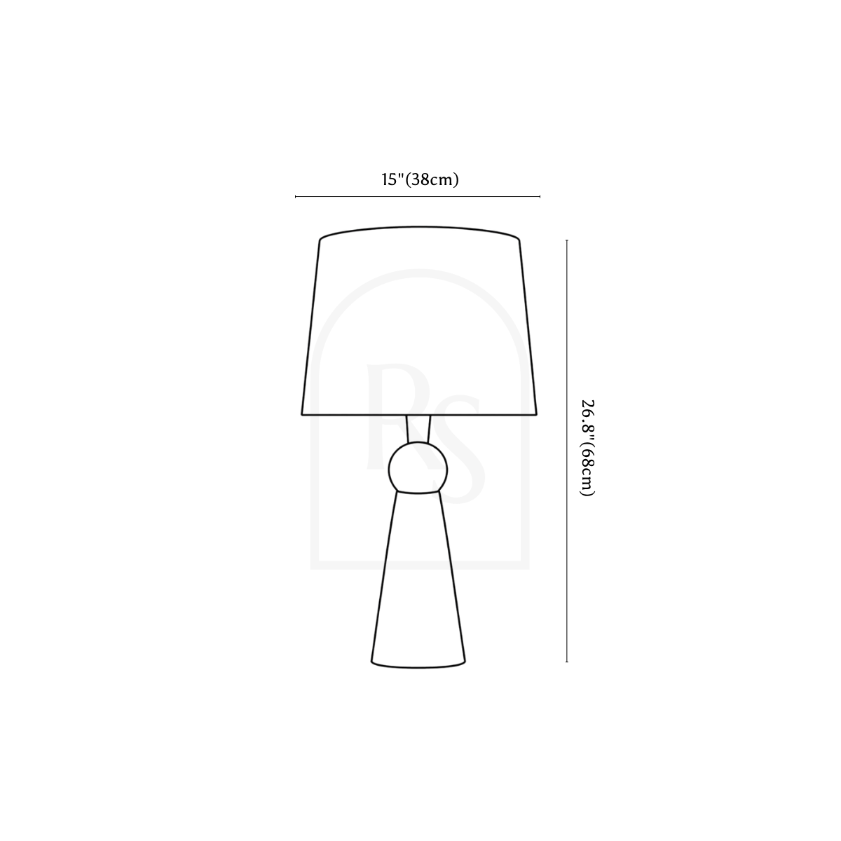 Glima Table Lamp line drawing 1