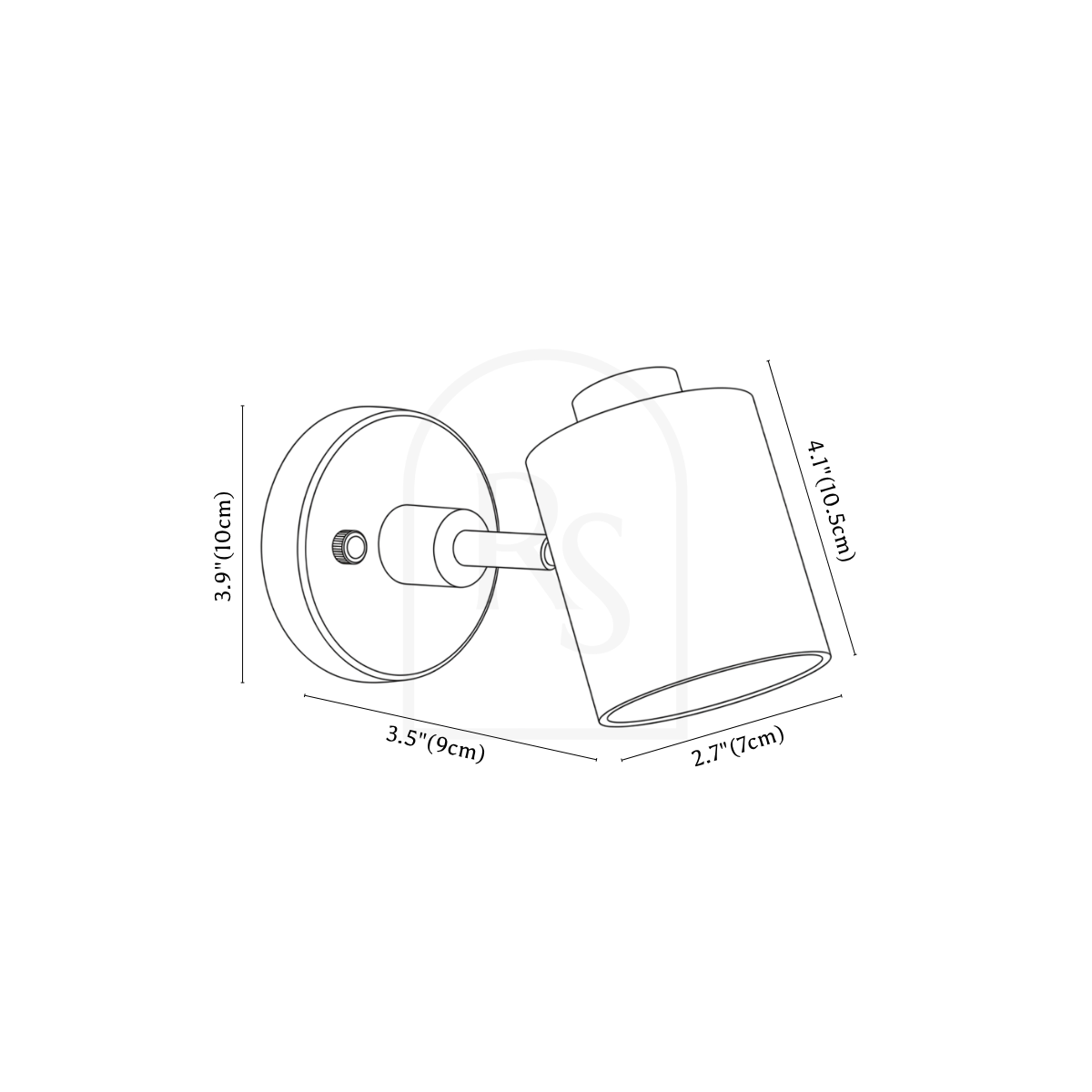 Grace Wall Lamp line drawing 1