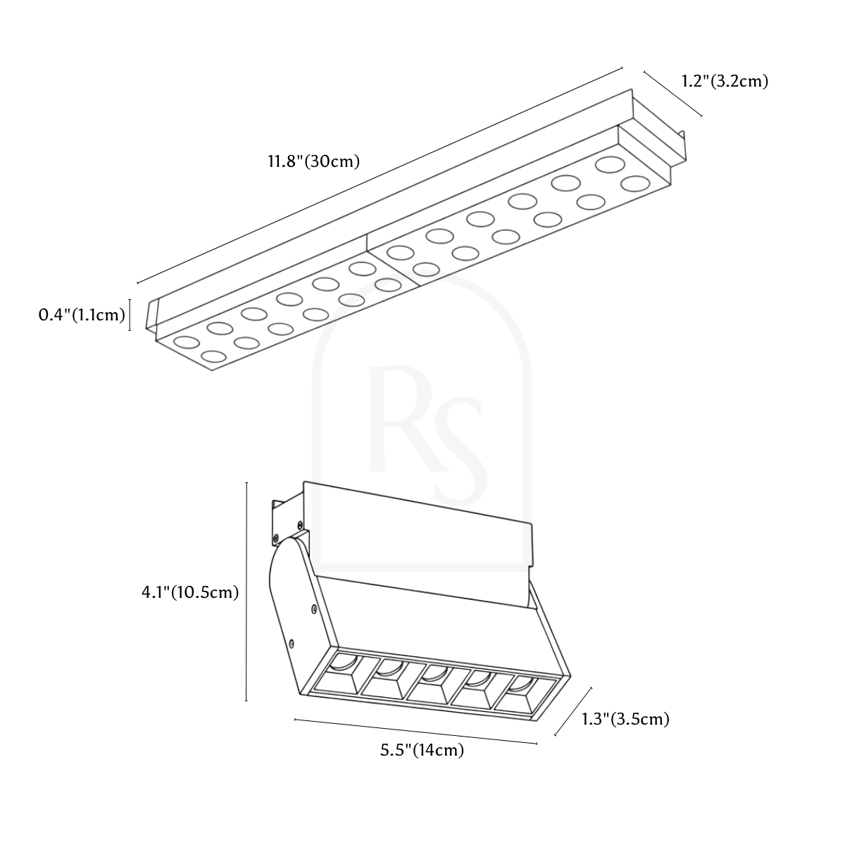 Custom Dawn Track Light System (Build Your Own) line drawing 2