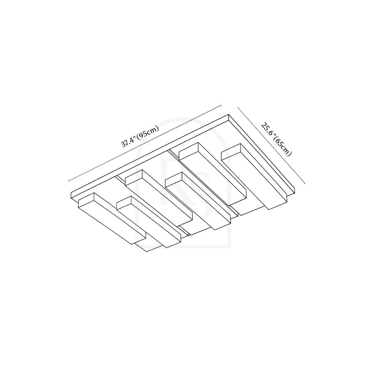 Gulnaz Ceiling Light line drawing 3