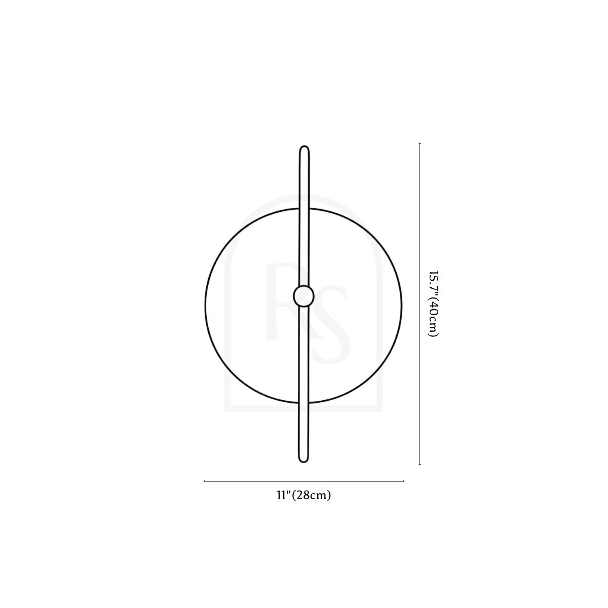 Gyrus Wall Lamp line drawing 1