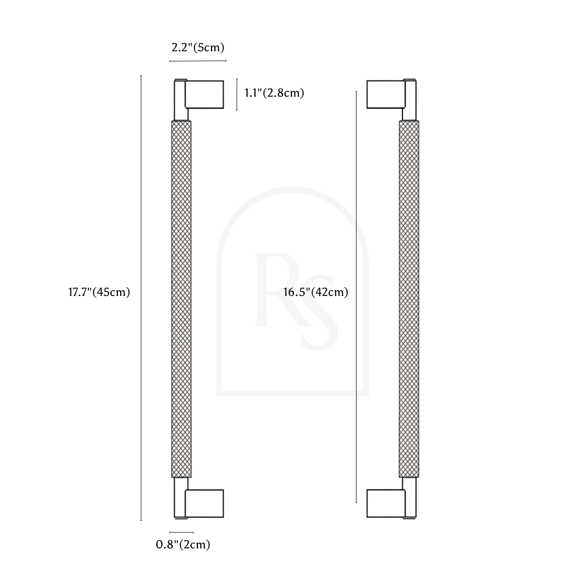 Porta Double-Sided Pull line drawing 2