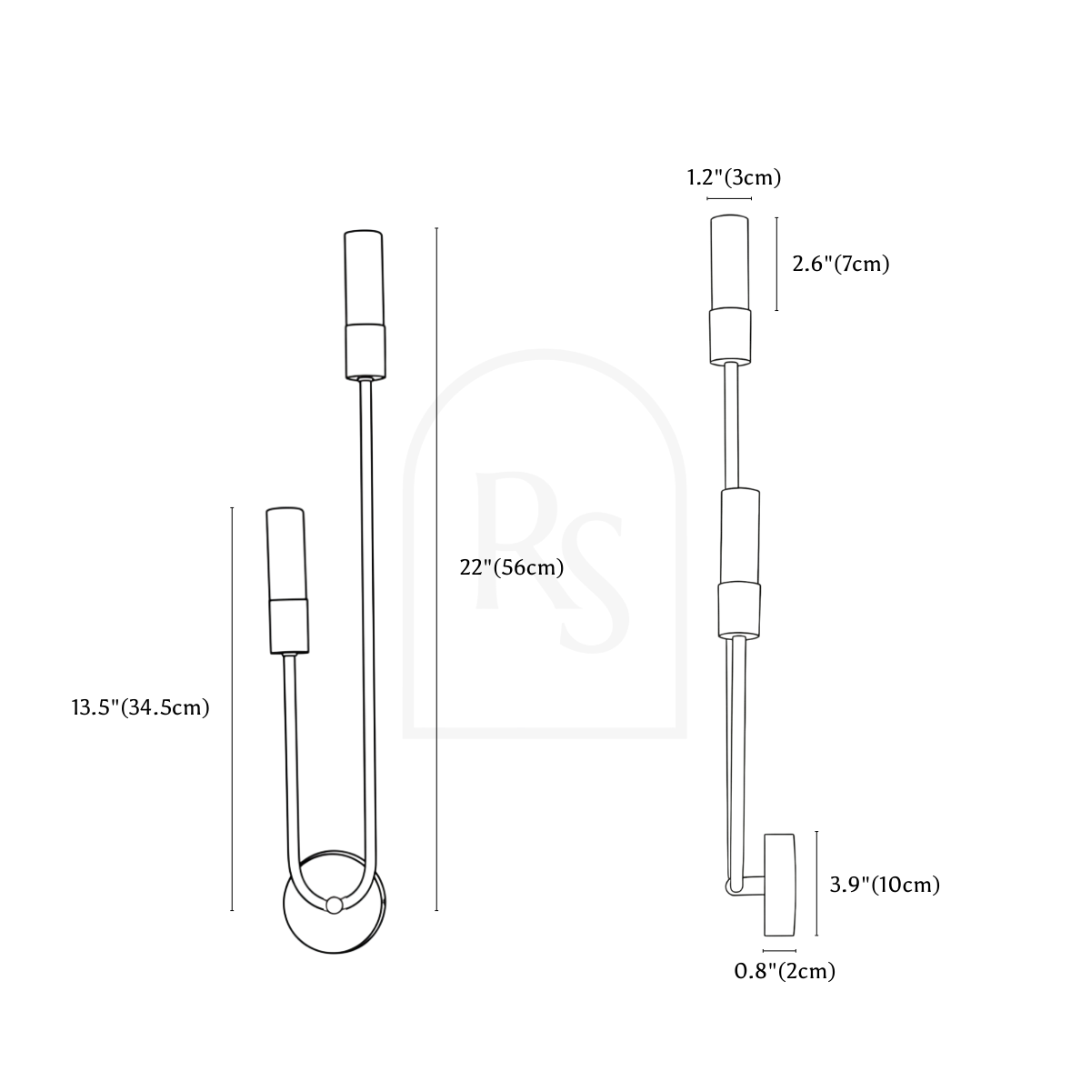 Halom Wall Lamp line drawing 1